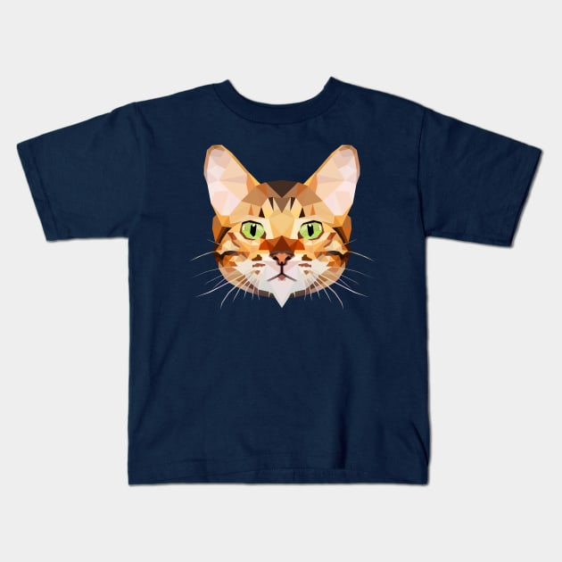 Bengal Cat Kids T-Shirt by Edwardmhz